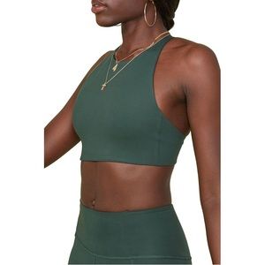 Girlfriend Collective Topanga Halter Bra in Moss - Sz Large